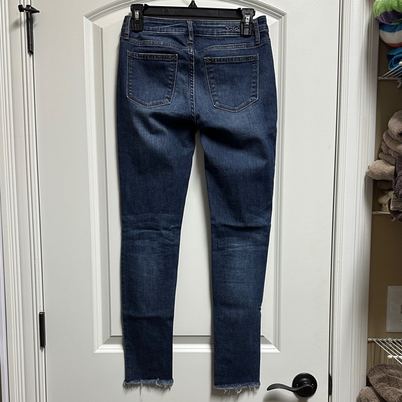 Vigoss Dark Blue Distressed Skinny Jeans - Picture 2 of 4